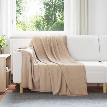 Throw Blanket Camel 200 x 150 cm Fleece