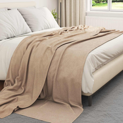Throw Blanket Camel 240 x 220 cm Fleece