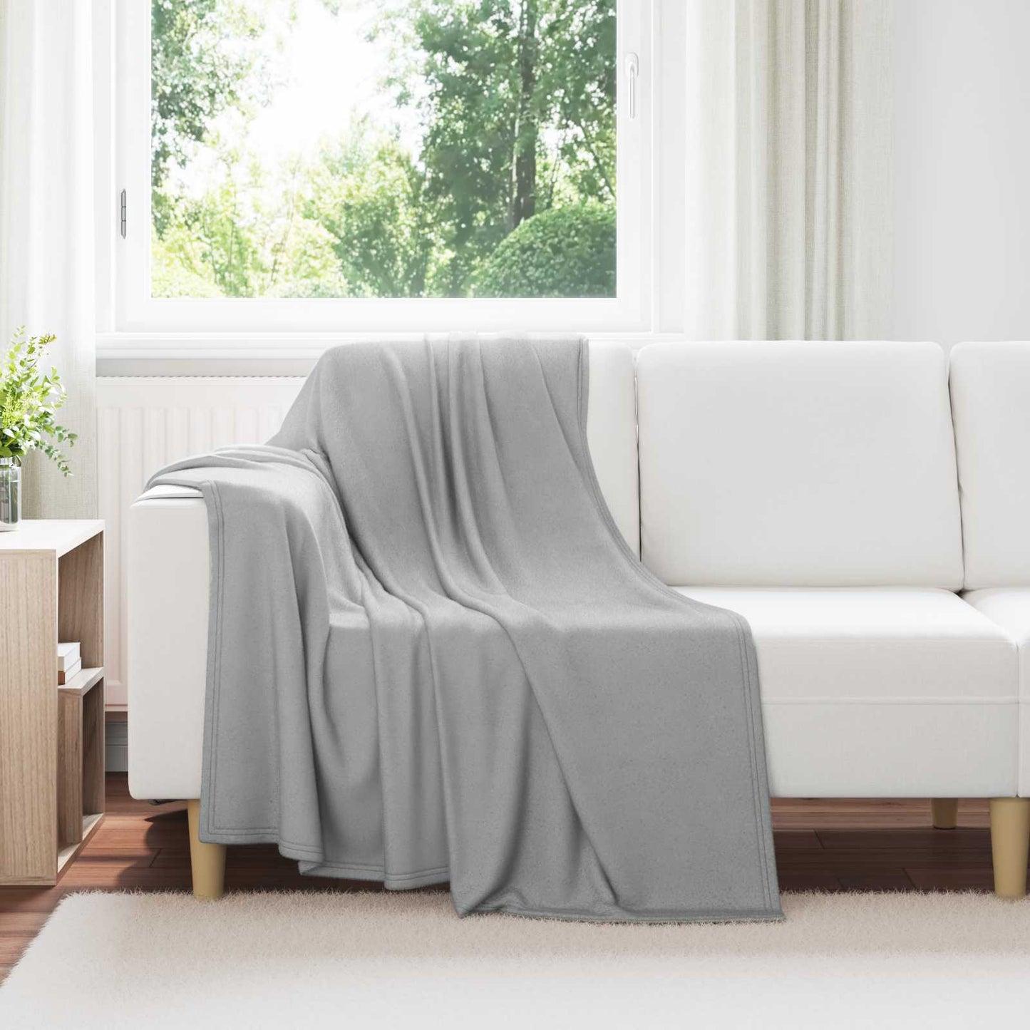 Throw Blanket Grey 170 x 130 cm Fleece