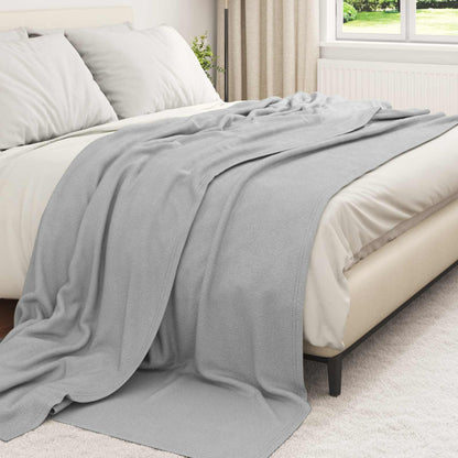 Throw Blanket Grey 240 x 220 cm Fleece