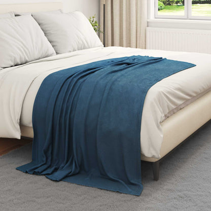 Throw Blanket Navy Blue 170 x 130 cm Fleece