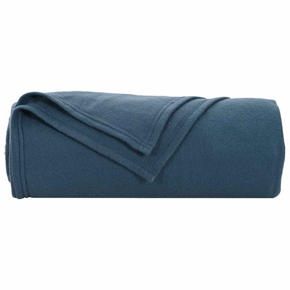 Throw Blanket Navy Blue 240 x 220 cm Fleece