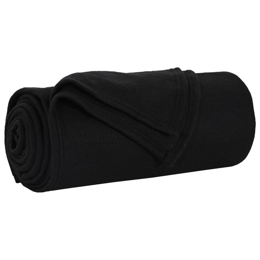 Throw Blanket Black 170 x 130 cm Fleece