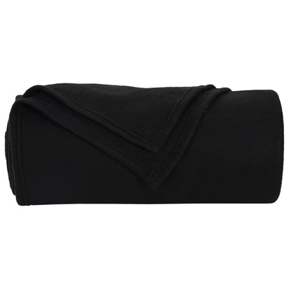 Throw Blanket Black 170 x 130 cm Fleece
