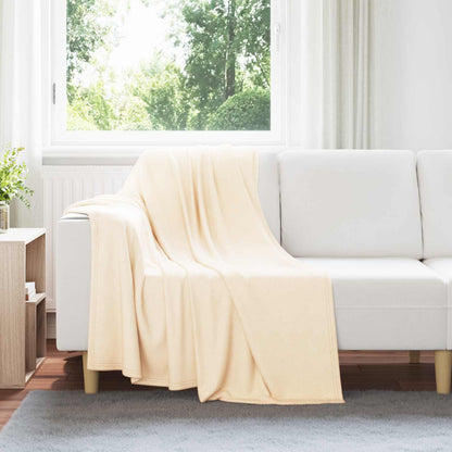 Throw Blanket Cream 170 x 130 cm Fleece