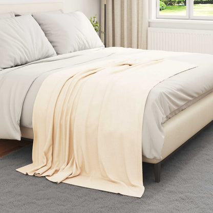 Throw Blanket Cream 170 x 130 cm Fleece