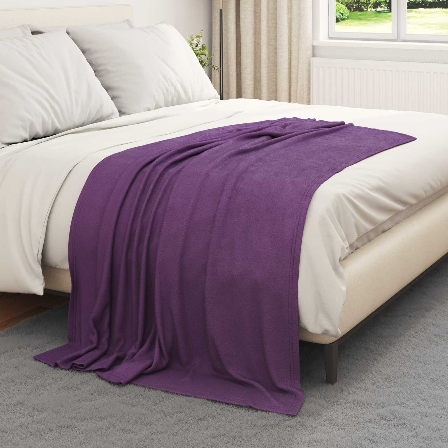 Throw Blanket Purple 170 x 130 cm Fleece