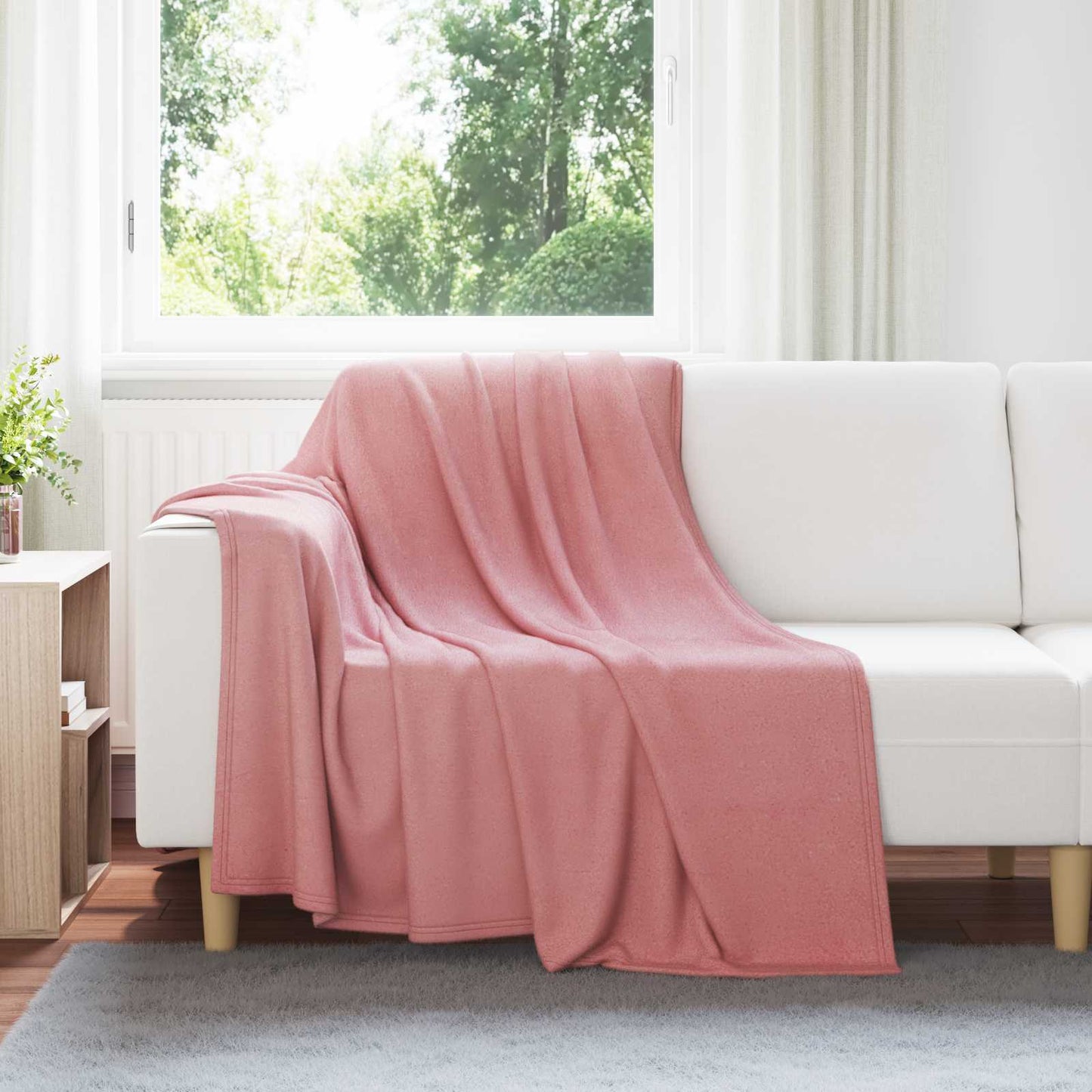 Throw Blanket Pink 200 x 150 cm Fleece