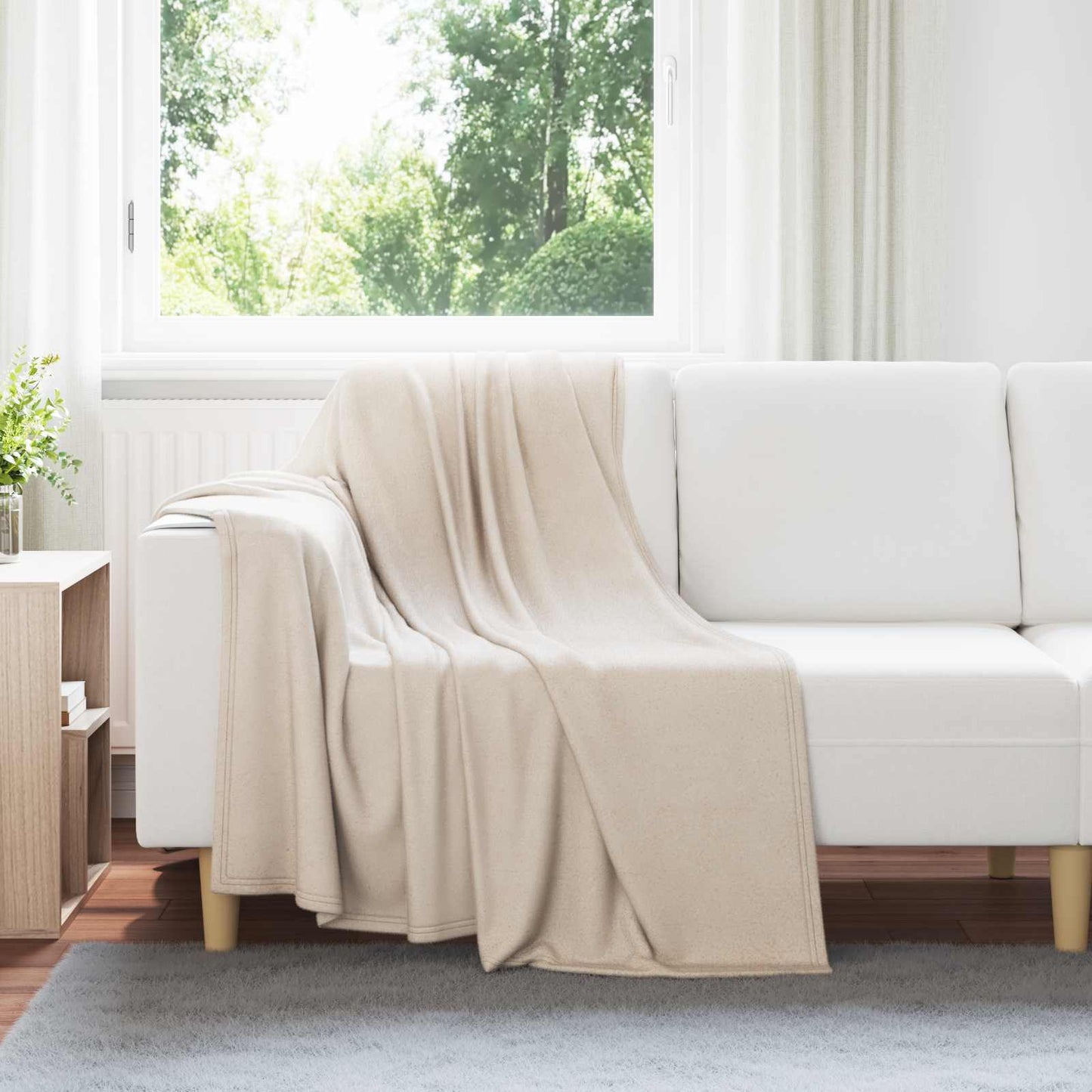 Throw Blankets 6 pcs Beige 170 x 130 cm Fleece