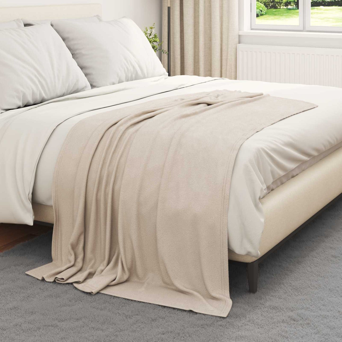 Throw Blankets 6 pcs Beige 170 x 130 cm Fleece
