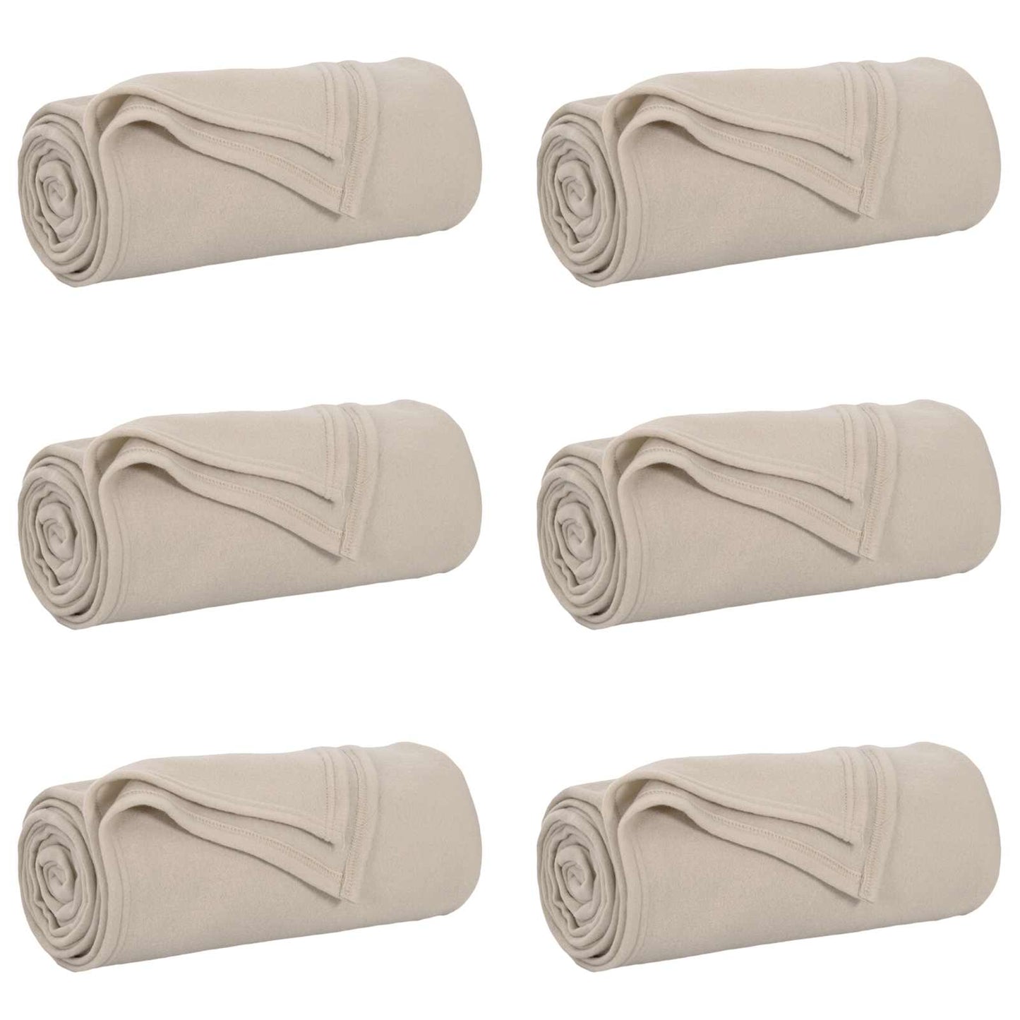 Throw Blankets 6 pcs Beige 200 x 150 cm Fleece