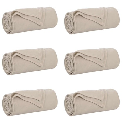 Throw Blankets 6 pcs Beige 240 x 220 cm Fleece