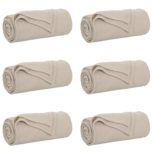 Throw Blankets 6 pcs Beige 240 x 220 cm 4.28 kg Fleece