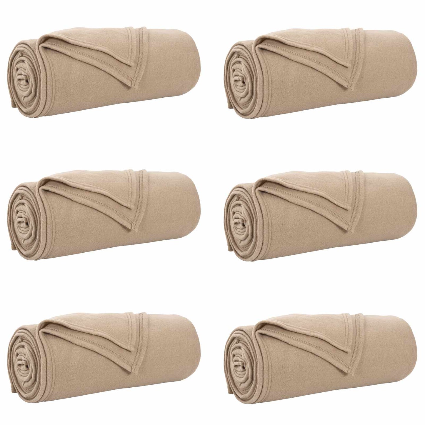 Throw Blankets 6 pcs Camel 170 x 130 cm Fleece