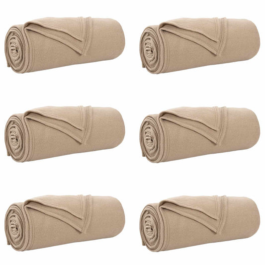 Throw Blankets 6 pcs Camel 170 x 130 cm 1.97 kg Fleece