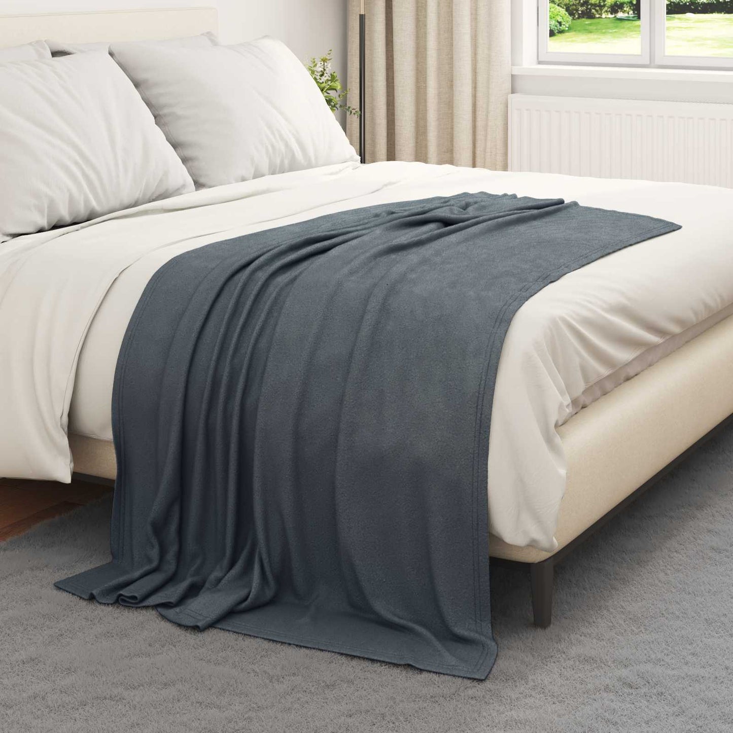 Throw Blankets 6 pcs Dark Grey 170 x 130 cm Fleece