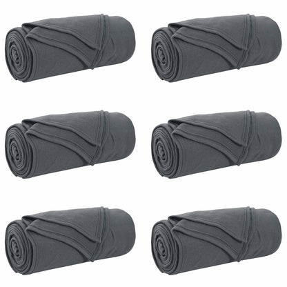 Throw Blankets 6 pcs Dark Grey 170 x 130 cm Fleece