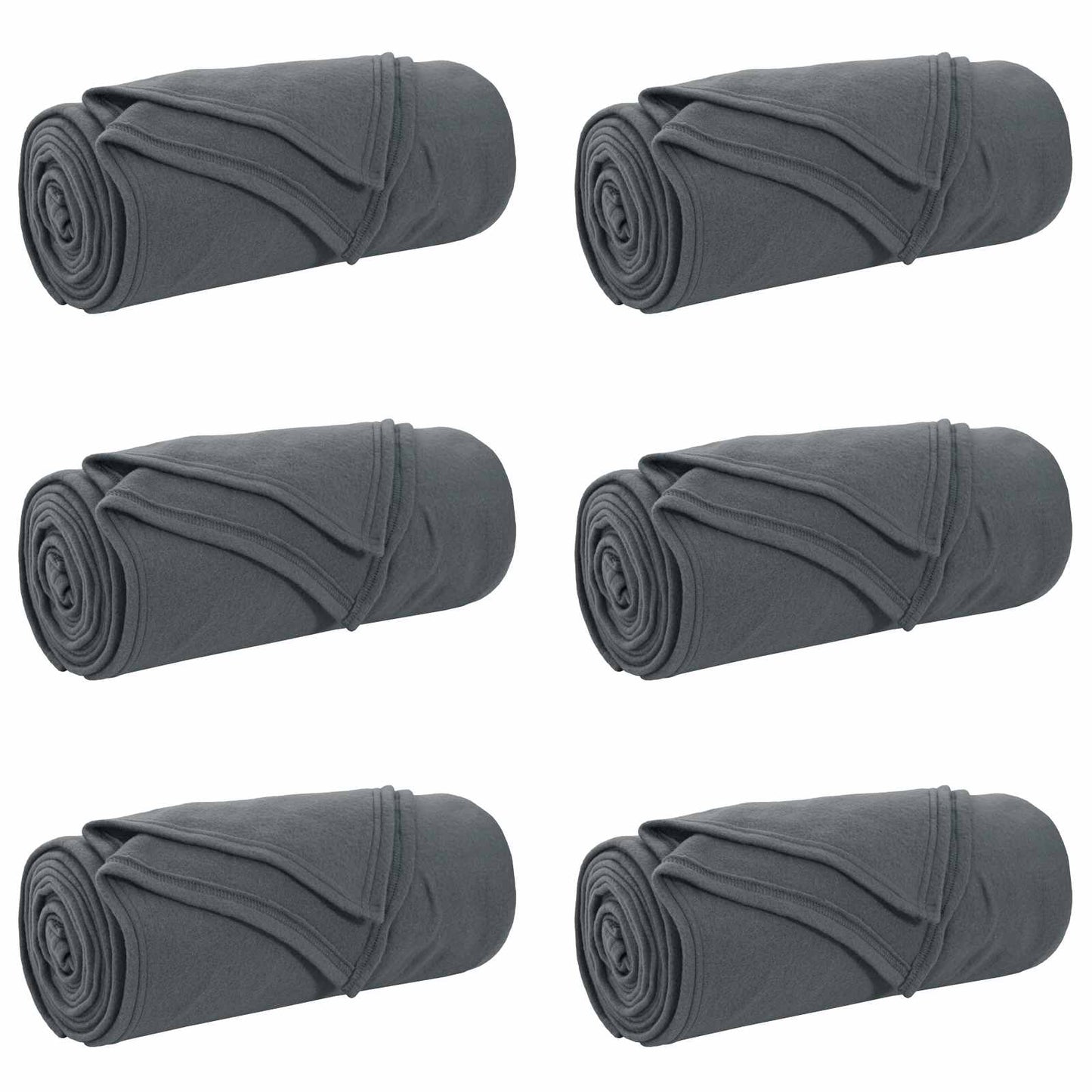 Throw Blankets 6 pcs Dark Grey 240 x 220 cm Fleece