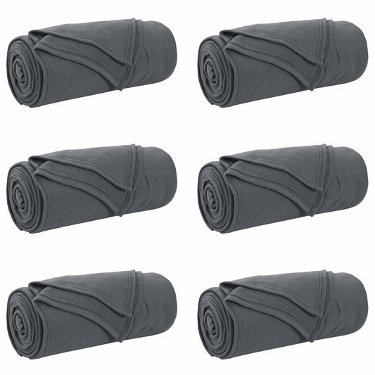 Throw Blankets 6 pcs Dark Grey 240 x 220 cm 4.44 kg Fleece