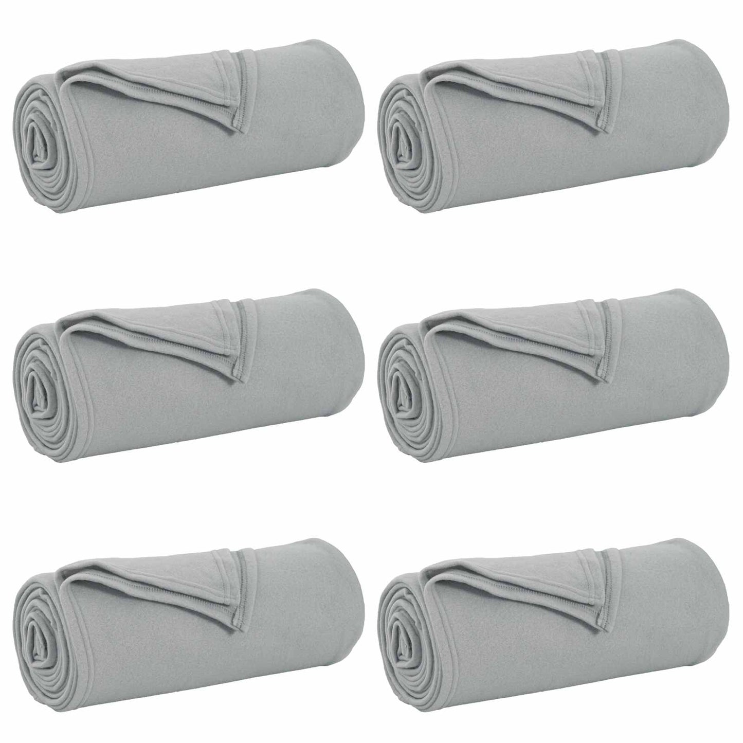 Throw Blankets 6 pcs Grey 170 x 130 cm Fleece