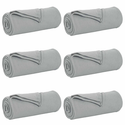 Throw Blankets 6 pcs Grey 170 x 130 cm Fleece