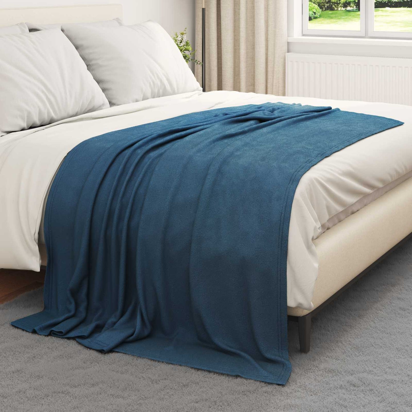 Throw Blankets 6 pcs Navy Blue 200 x 150 cm Fleece