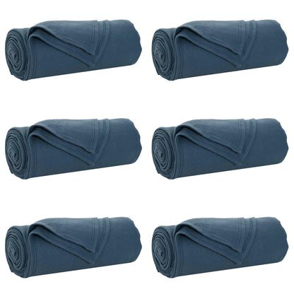 Throw Blankets 6 pcs Navy Blue 240 x 220 cm Fleece