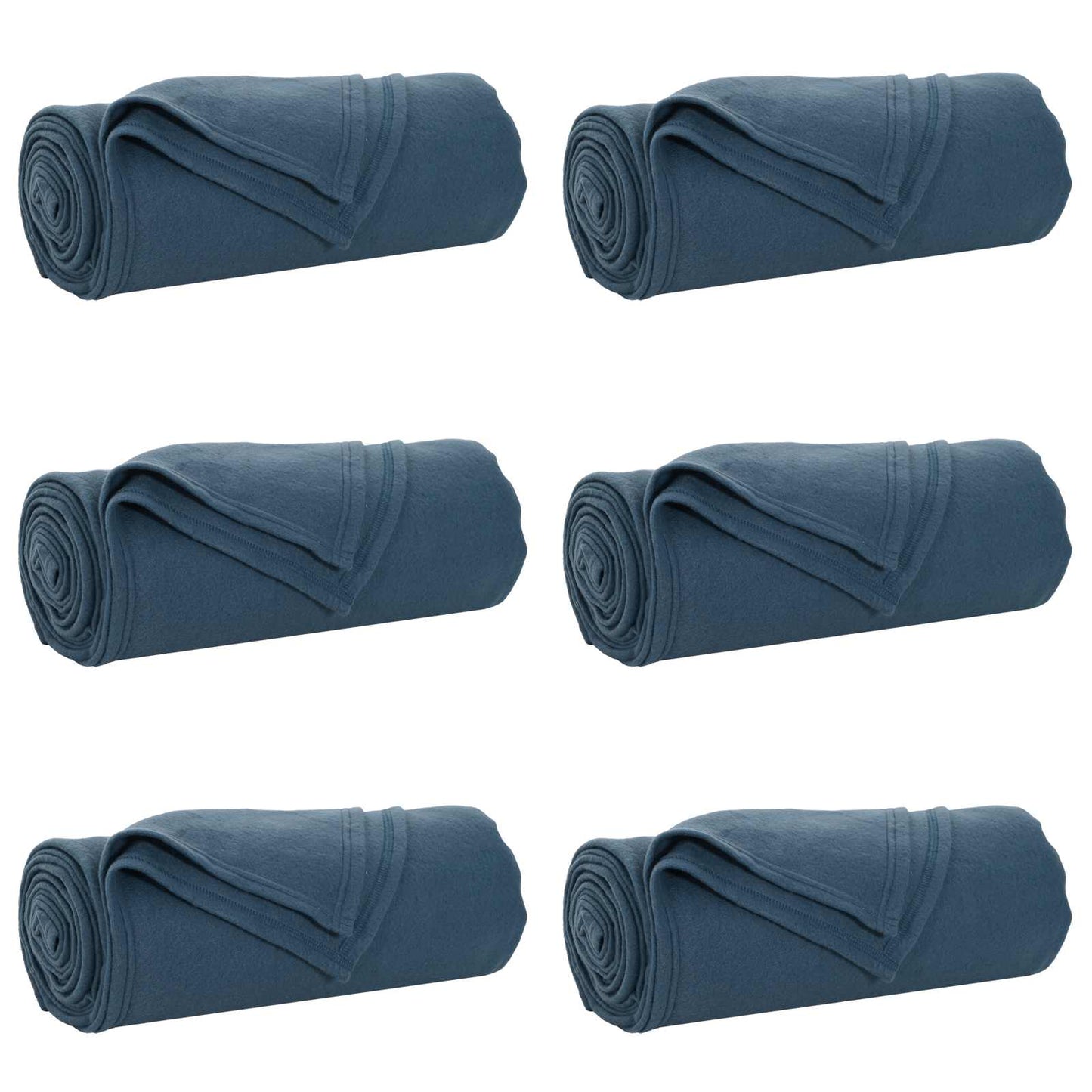 Throw Blankets 6 pcs Navy Blue 270 x 240 cm Fleece