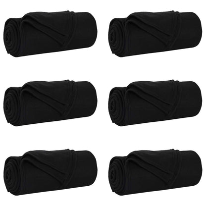 Throw Blankets 6 pcs Black 170 x 130 cm Fleece
