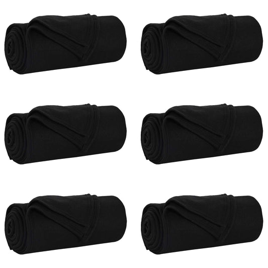 Throw Blankets 6 pcs Black 200 x 150 cm 2.61 kg Fleece