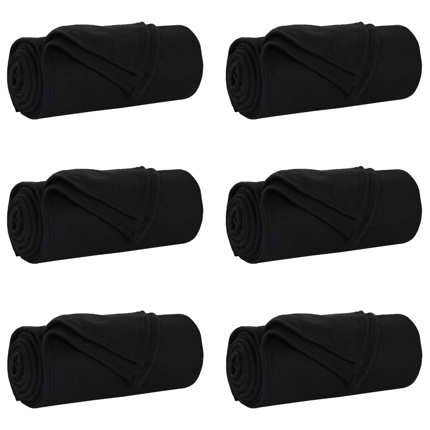 Throw Blankets 6 pcs Black 270 x 240 cm Fleece