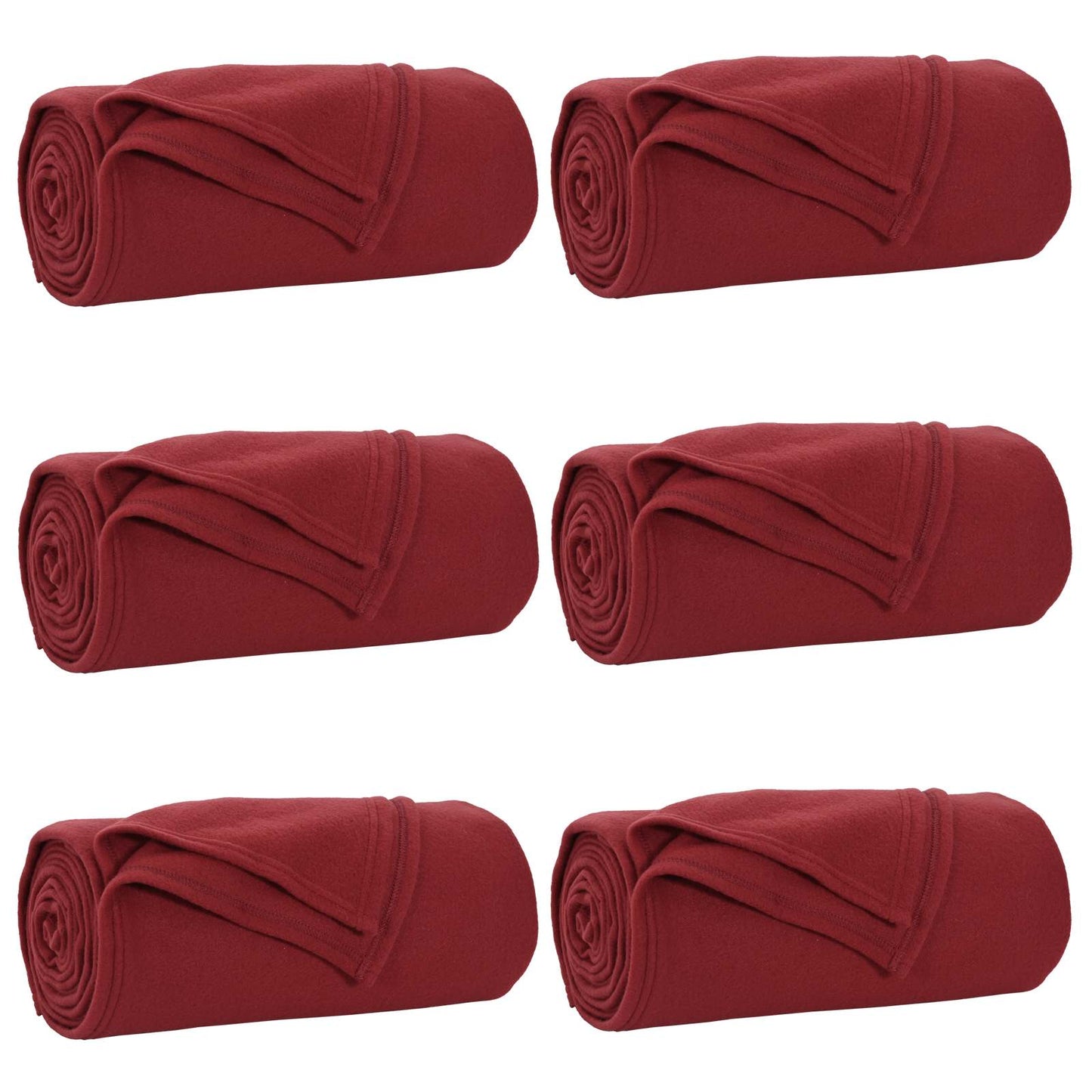 Throw Blankets 6 pcs Bordeaux Red 200 x 150 cm Fleece