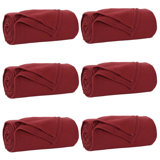 Throw Blankets 6 pcs Bordeaux Red 200 x 150 cm 2.52 kg Fleece