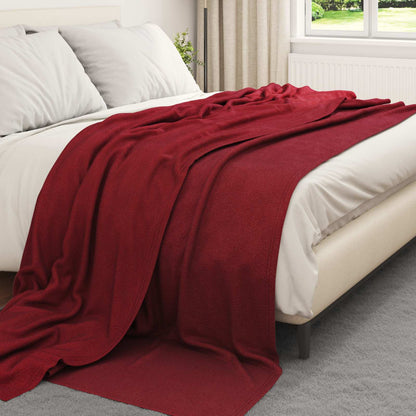Throw Blankets 6 pcs Bordeaux Red 270 x 240 cm Fleece