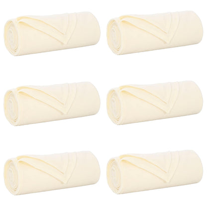 Throw Blankets 6 pcs Cream 200 x 150 cm Fleece