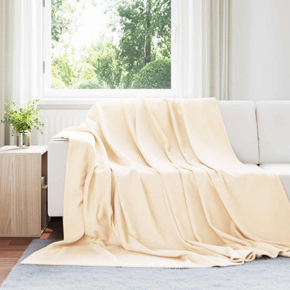 Throw Blankets 6 pcs Cream 270 x 240 cm Fleece