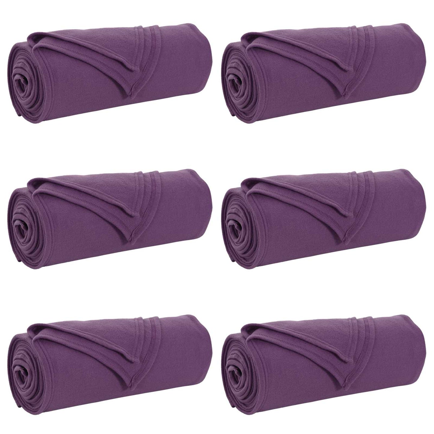 Throw Blankets 6 pcs Purple 270 x 240 cm Fleece