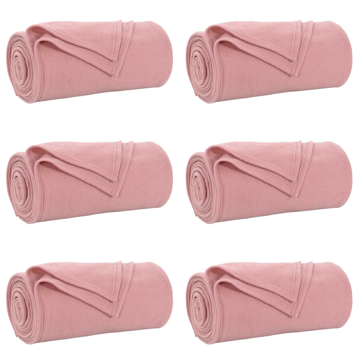 Throw Blankets 6 pcs Pink 170 x 130 cm Fleece