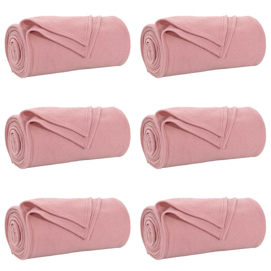 Throw Blankets 6 pcs Pink 240 x 220 cm 4.44 kg Fleece