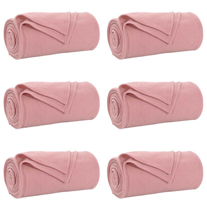 Throw Blankets 6 pcs Pink 270 x 240 cm Fleece