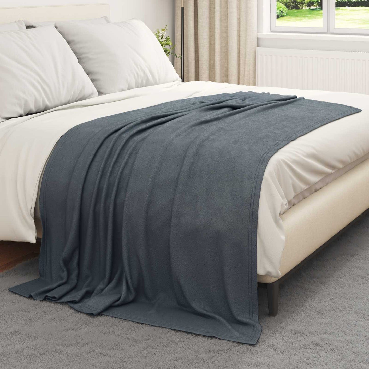 Throw Blankets 24 pcs Dark Grey 200 x 150 cm Fleece
