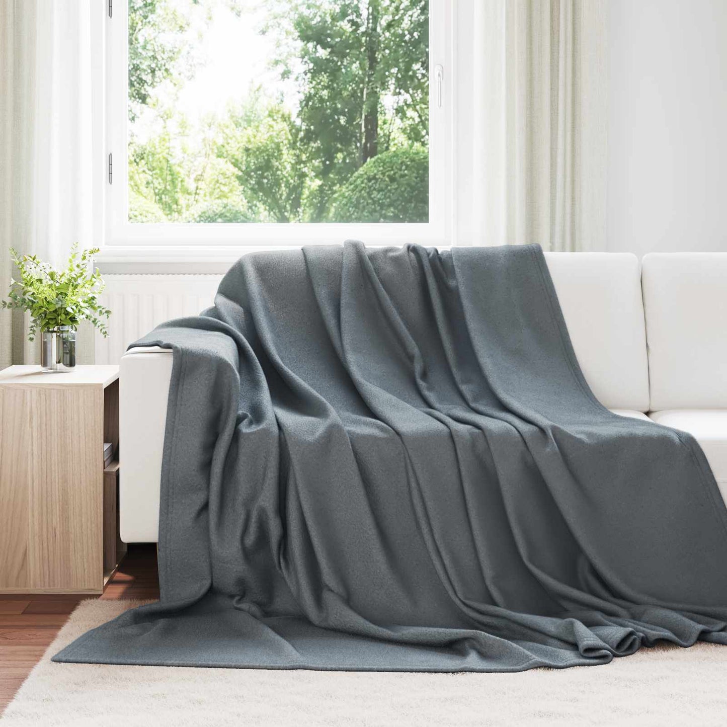 Throw Blankets 24 pcs Dark Grey 240 x 220 cm Fleece