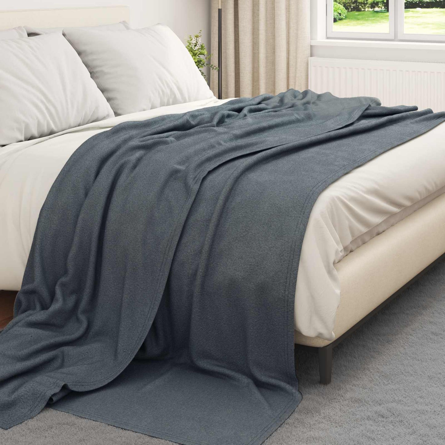 Throw Blankets 24 pcs Dark Grey 270 x 240 cm Fleece