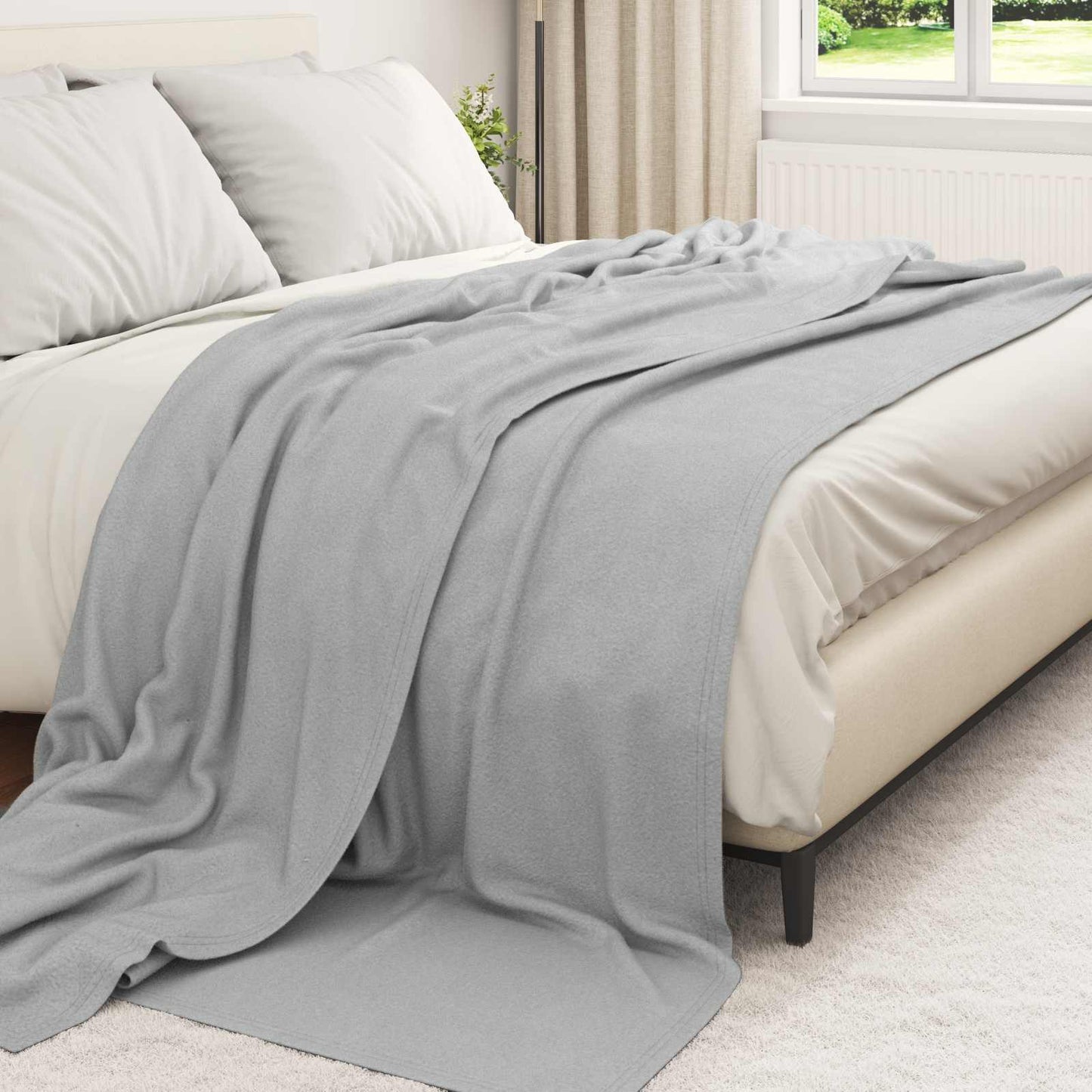 Throw Blankets 24 pcs Grey 240 x 220 cm Fleece