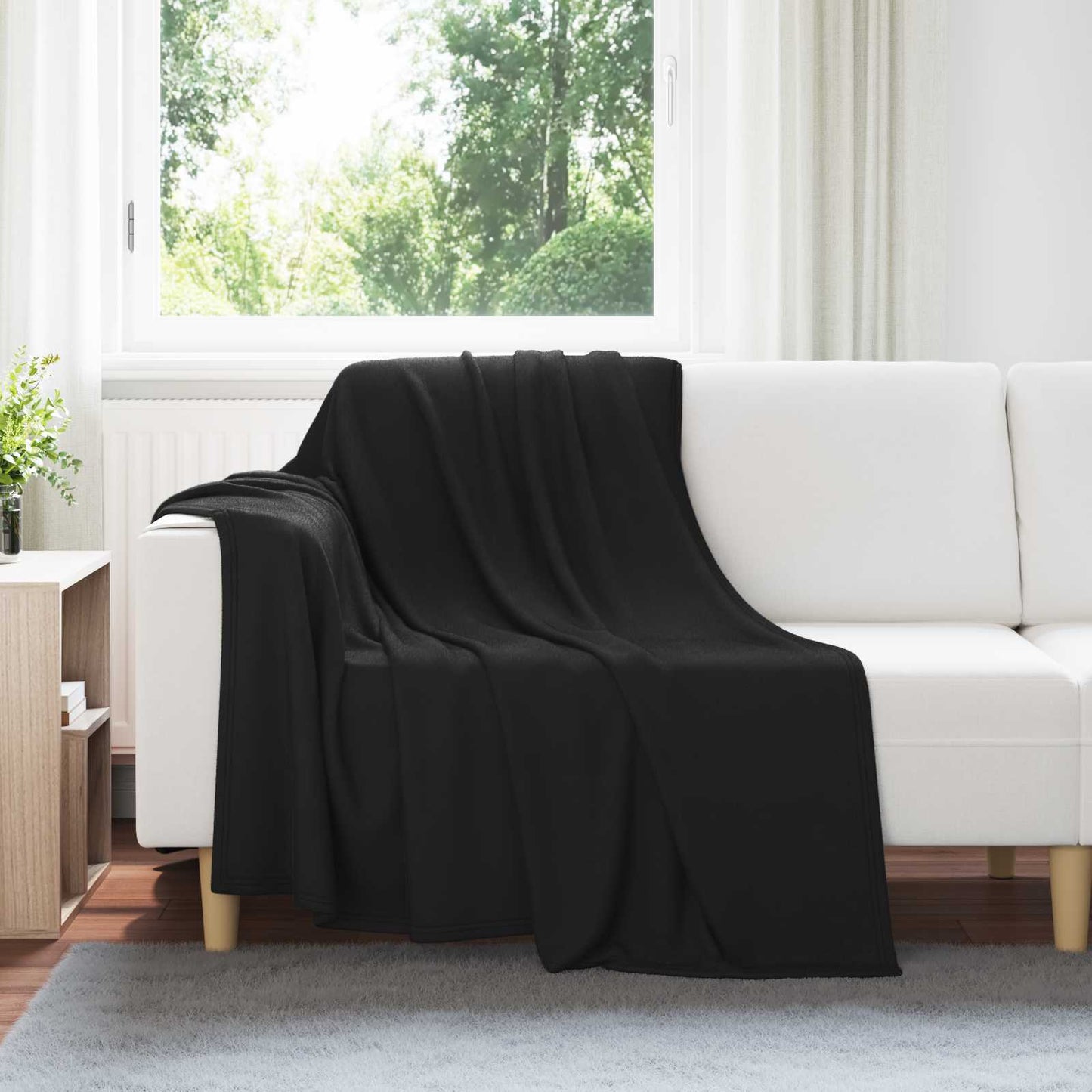 Throw Blankets 24 pcs Black 200 x 150 cm Fleece