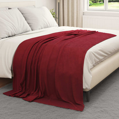 Throw Blankets 24 pcs Bordeaux Red 200 x 150 cm Fleece