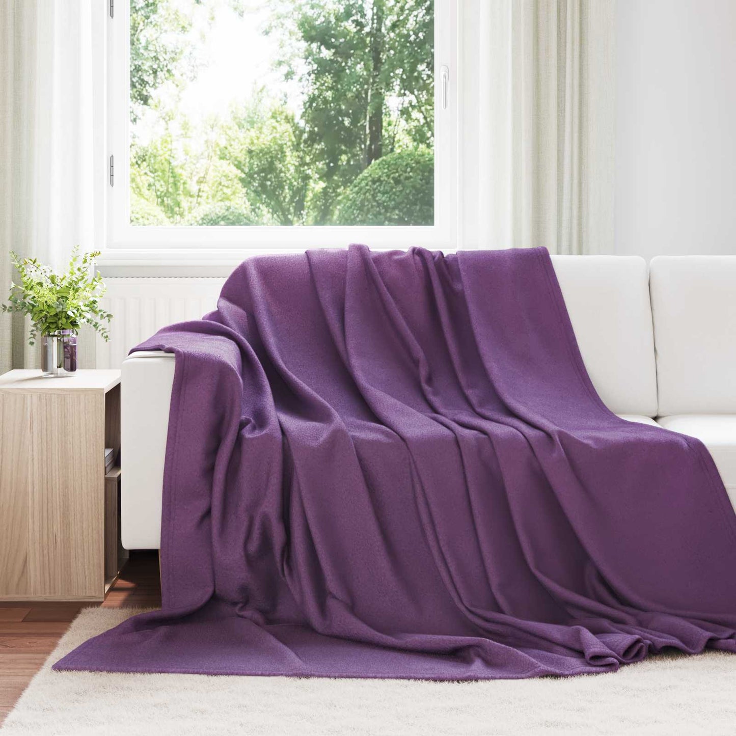 Throw Blankets 24 pcs Purple 240 x 220 cm Fleece
