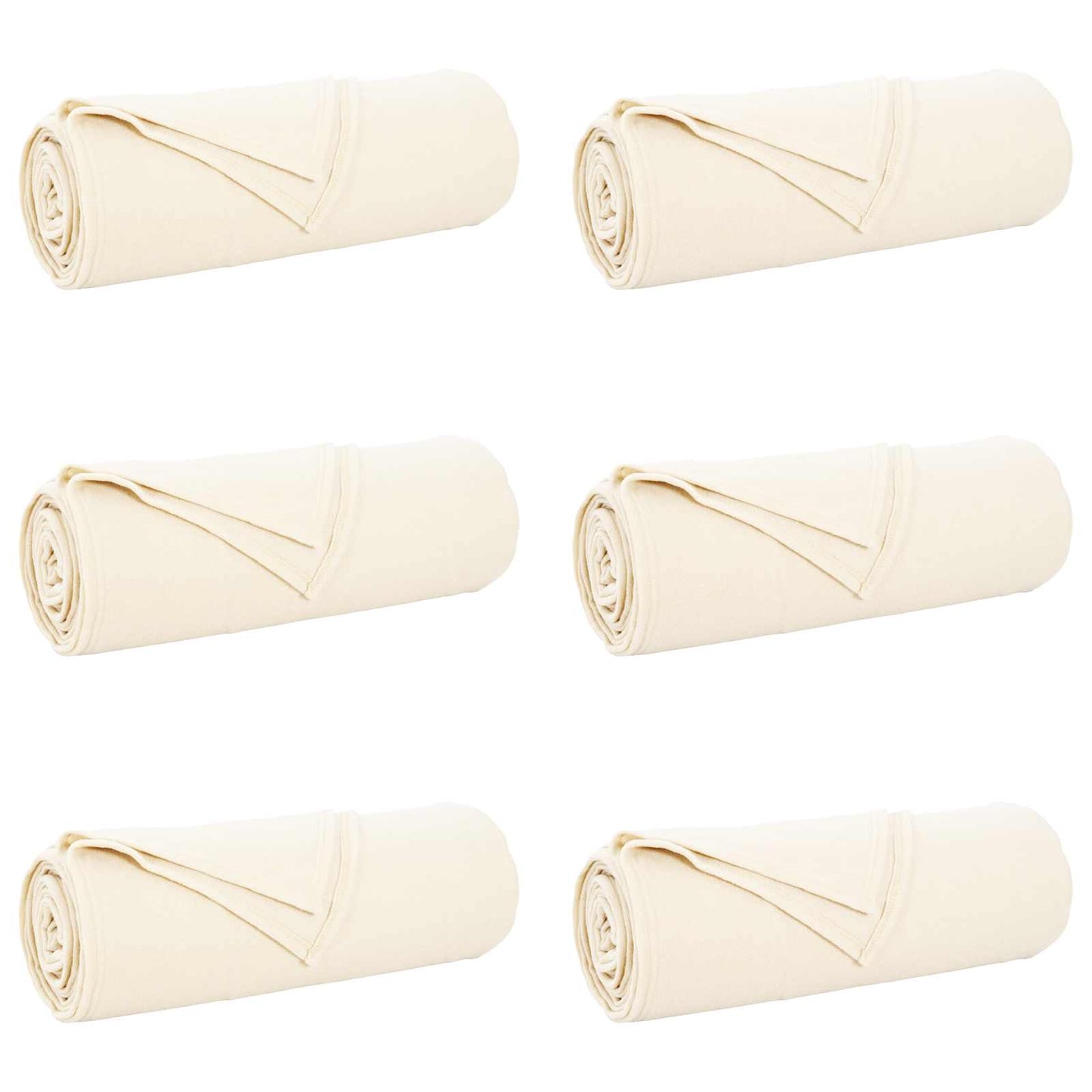 Throw Blankets 6 pcs Cream 350 x 270 cm Fleece
