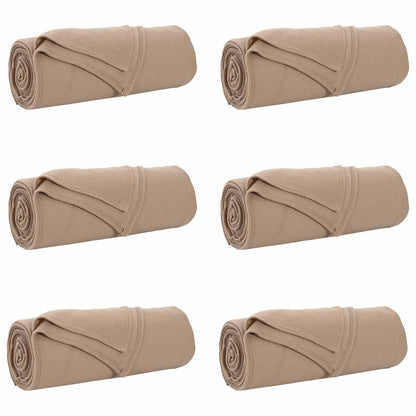 Throw Blankets 6 pcs Camel 210 x 140 cm Fleece