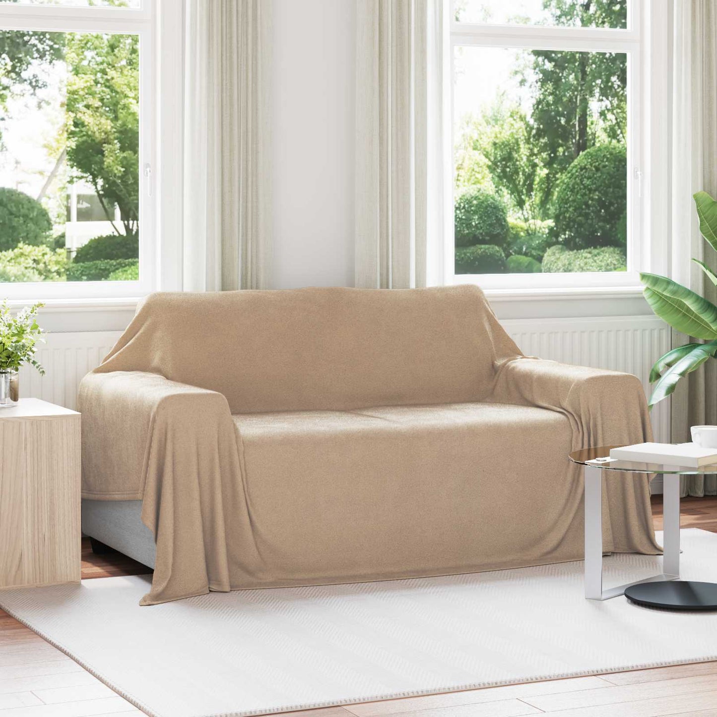 Throw Blankets 6 pcs Camel 280 x 210 cm Fleece